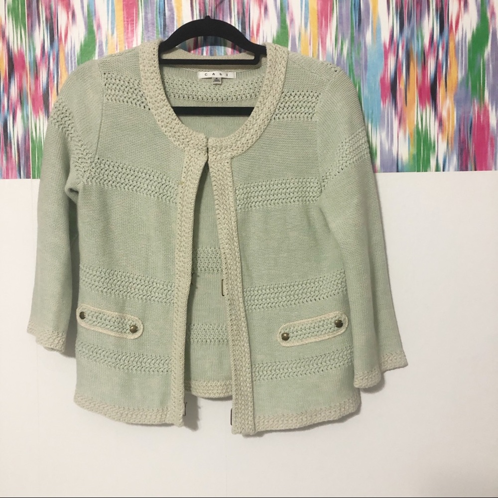 Cabi Mint Green Society Cardigan - Picture 6 of 9